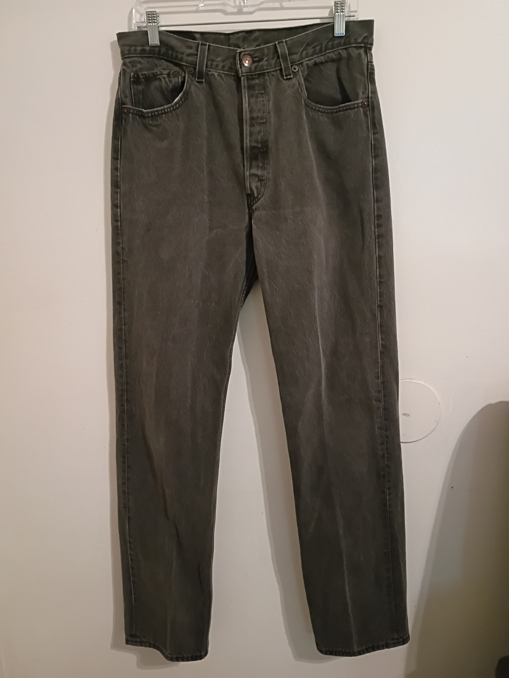 VTG Levi's 501 Men's Faded  Black/Gray Straight Jeans Sz 34/34 See Measurements